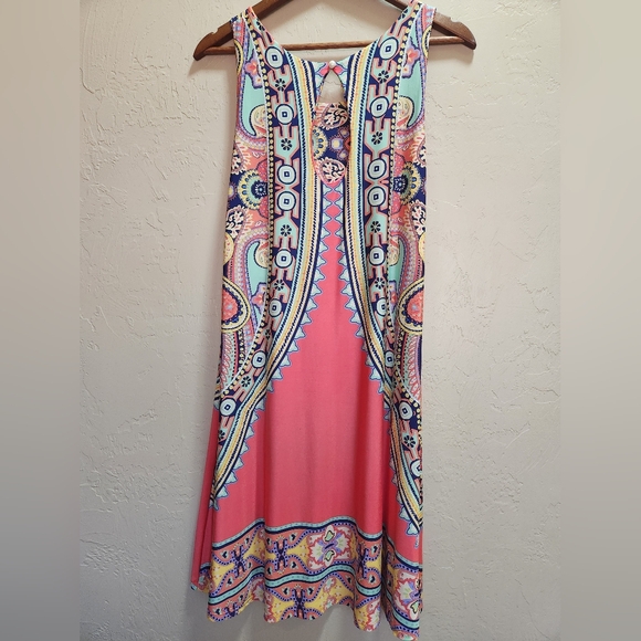 HERSHE Paisley Print A-line Tunic Sleeveless Dress - Picture 2 of 7